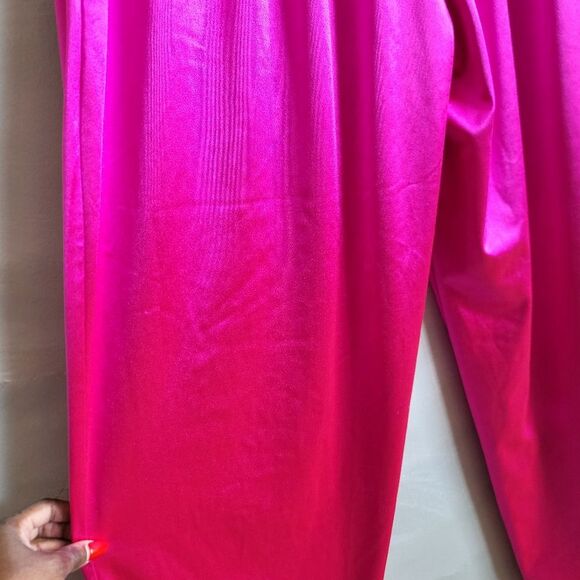Laina Rauma Club Bed Hot Pink Drawstring Sheen Lightweight Satin Style Pants XXL - Picture 10 of 12